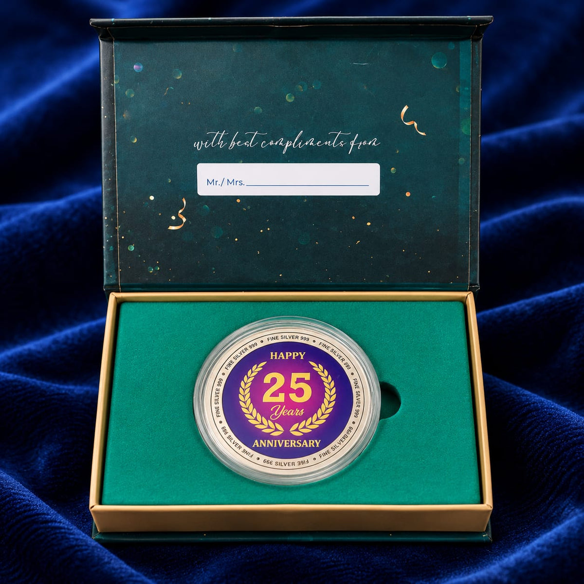Box Packaged Coins Gifting 25th Anniversary