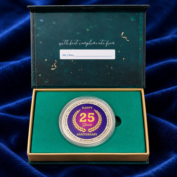 Box Packaged Coins Gifting 25th Anniversary