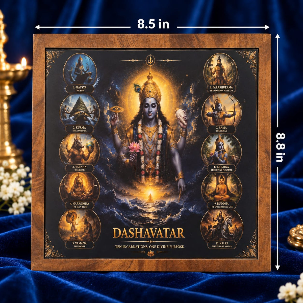 Wooden Package Coins Vishnu Dashaavtar