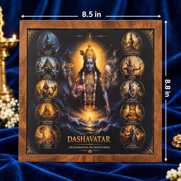 Wooden Package Coins Vishnu Dashaavtar