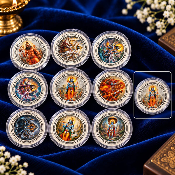 Wooden Package Coins Vishnu Dashaavtar