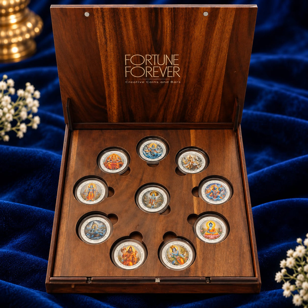 Wooden Package Coins Vishnu Dashaavtar