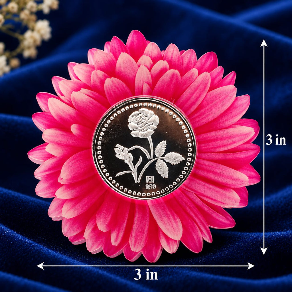Rose Bloom Silver Coin, 10gm