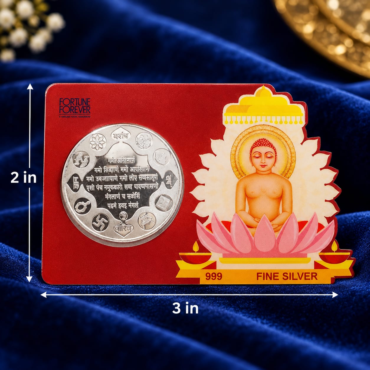 Mahavir Ji Blessings Silver Coin, 10gm Secondary image