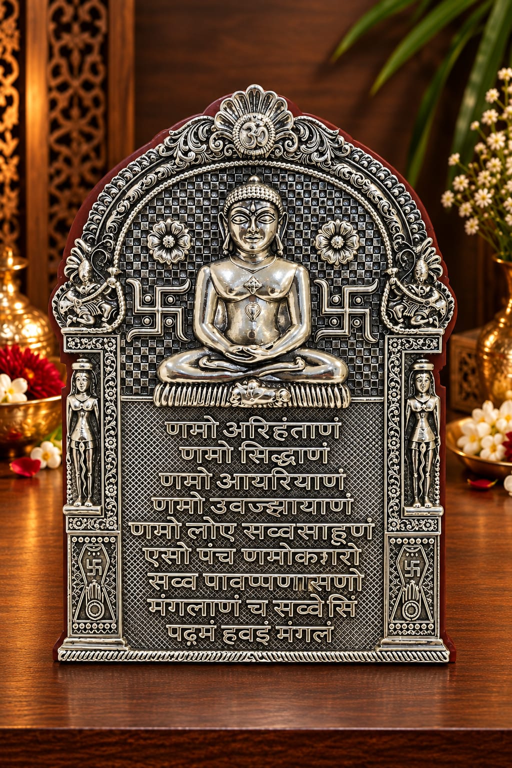 Namokar Mantra Silver Plaque