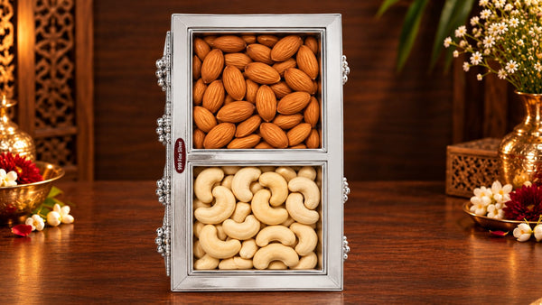 Twin Lotus Silver Dry Fruit Box