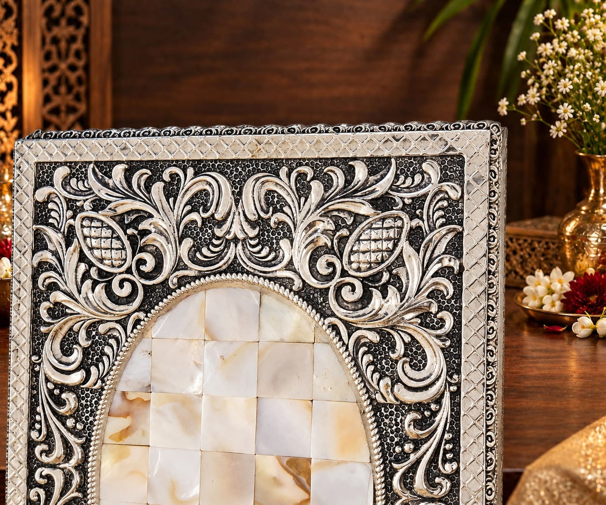 Mother of Pearl Silver Chowki