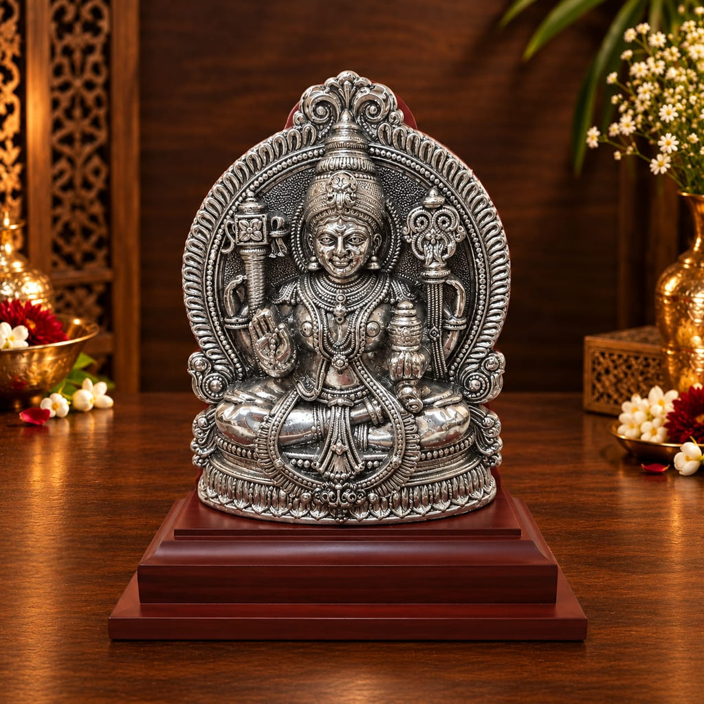 Lakshmi Ganesh Ji Silver Idol Pair