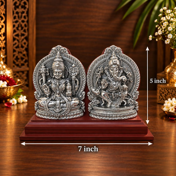 Lakshmi Ganesh Ji Silver Idol Pair