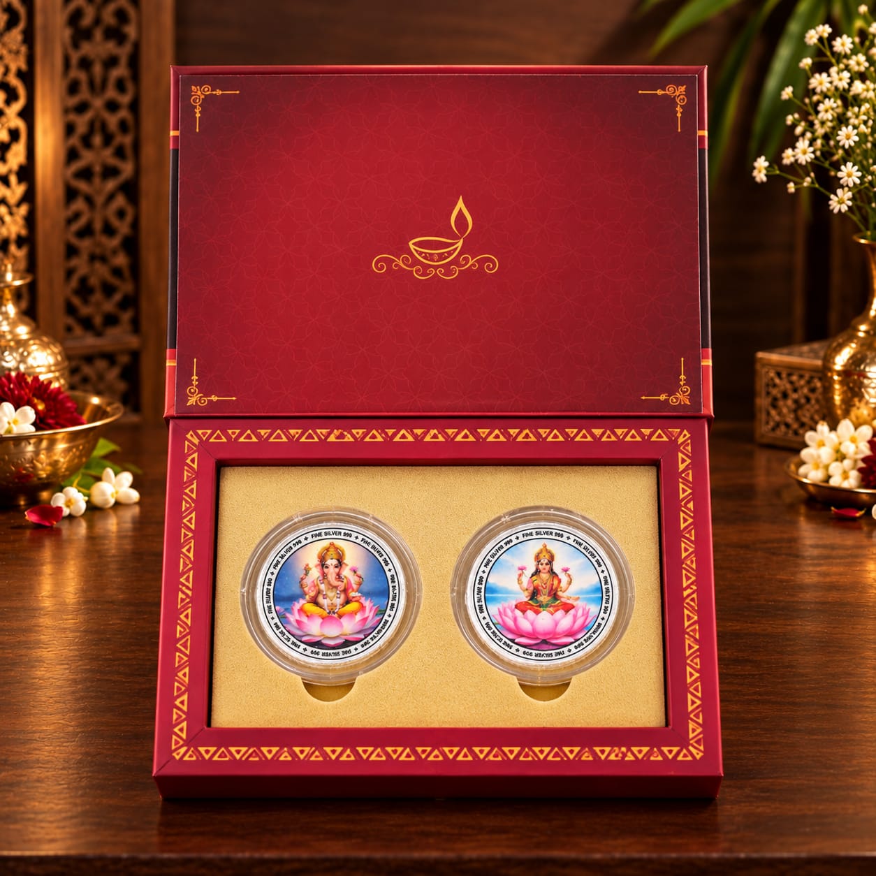 Diwali Silver Coin Gift Box, 10gm Secondary image