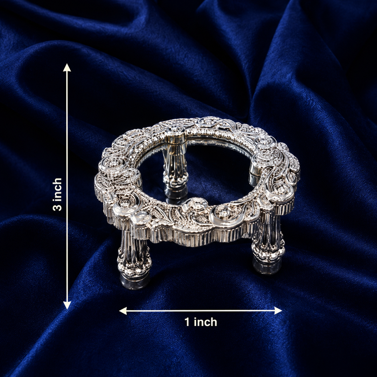 Round Glass Chowki 9 Inch