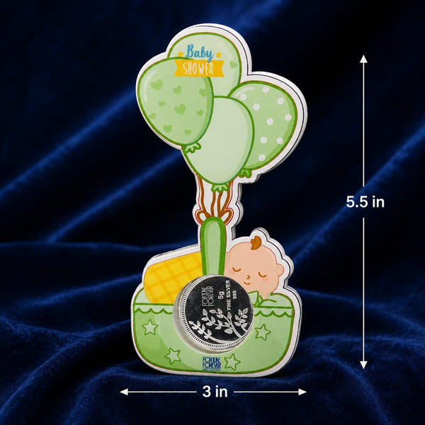 Baby Shower Coin with Green Balloons, 5gm