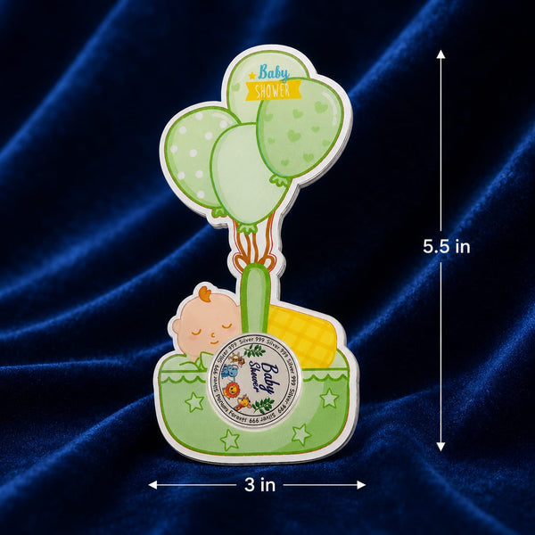 Baby Shower Coin with Green Balloons, 5gm